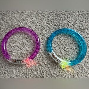 2 LED Light Up Bracelets Purple Blue for Party Favors Halloween Weddings Rave
